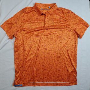 Robert Graham BBQ Boss Polo Shirt Mens 2XL LT Orange Short Sleeve Clubhouse